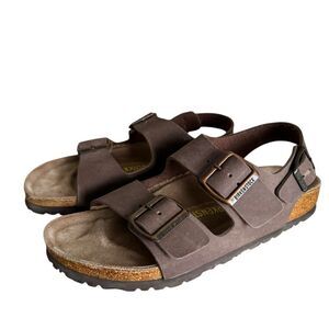 Birkenstock Milano Leather Slingback Mocha Size 7
